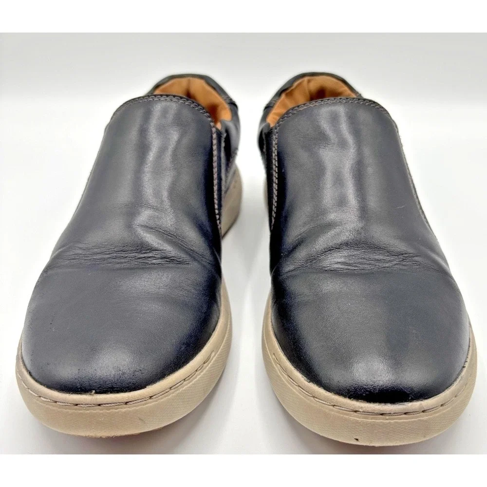 Clarks Women's Black Leather Slip-On Shoes Comfort Casual Sneakers Elastic Gore